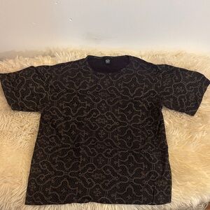 Onanya Black and Gold Shipibo Print T-Shirt